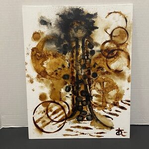Original Art Abstract Coffee Painting